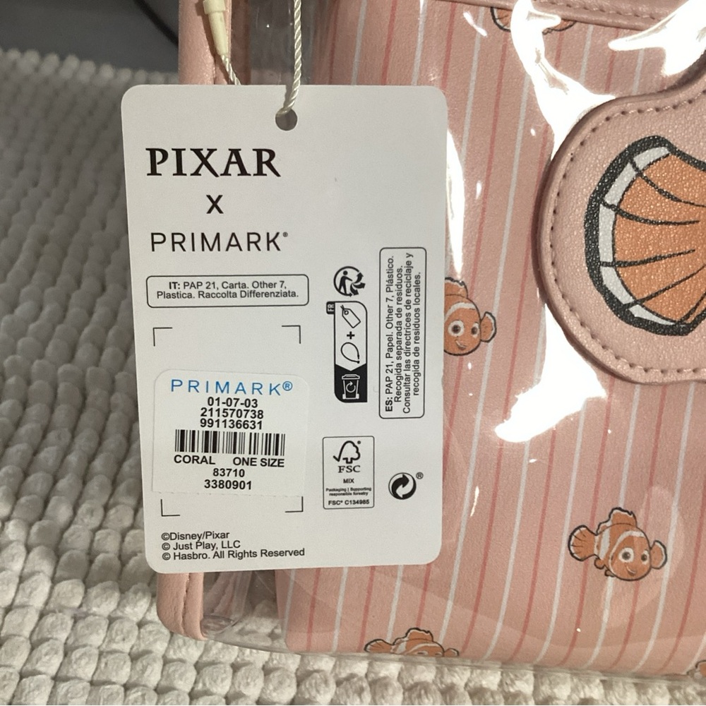 Primark Disney Pixar Finding Nemo Lucky Fin 2 Piece Cosmetic Accessory Bag Set - Picture 6 of 7